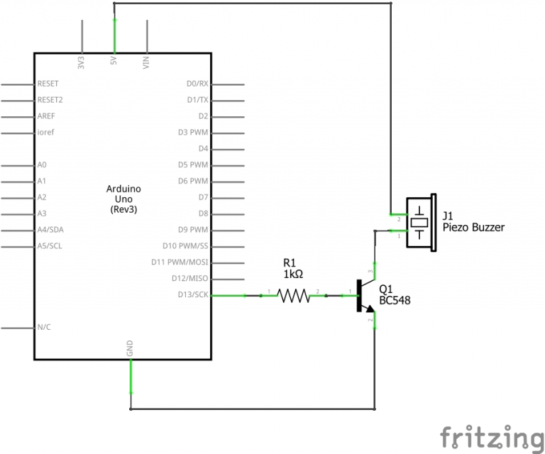 Piezo Buzzer Interfacing Arduino Schematic Diagram Maxphi 2604